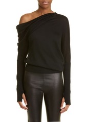 TOM FORD Off the Shoulder Cashmere & Silk Sweater