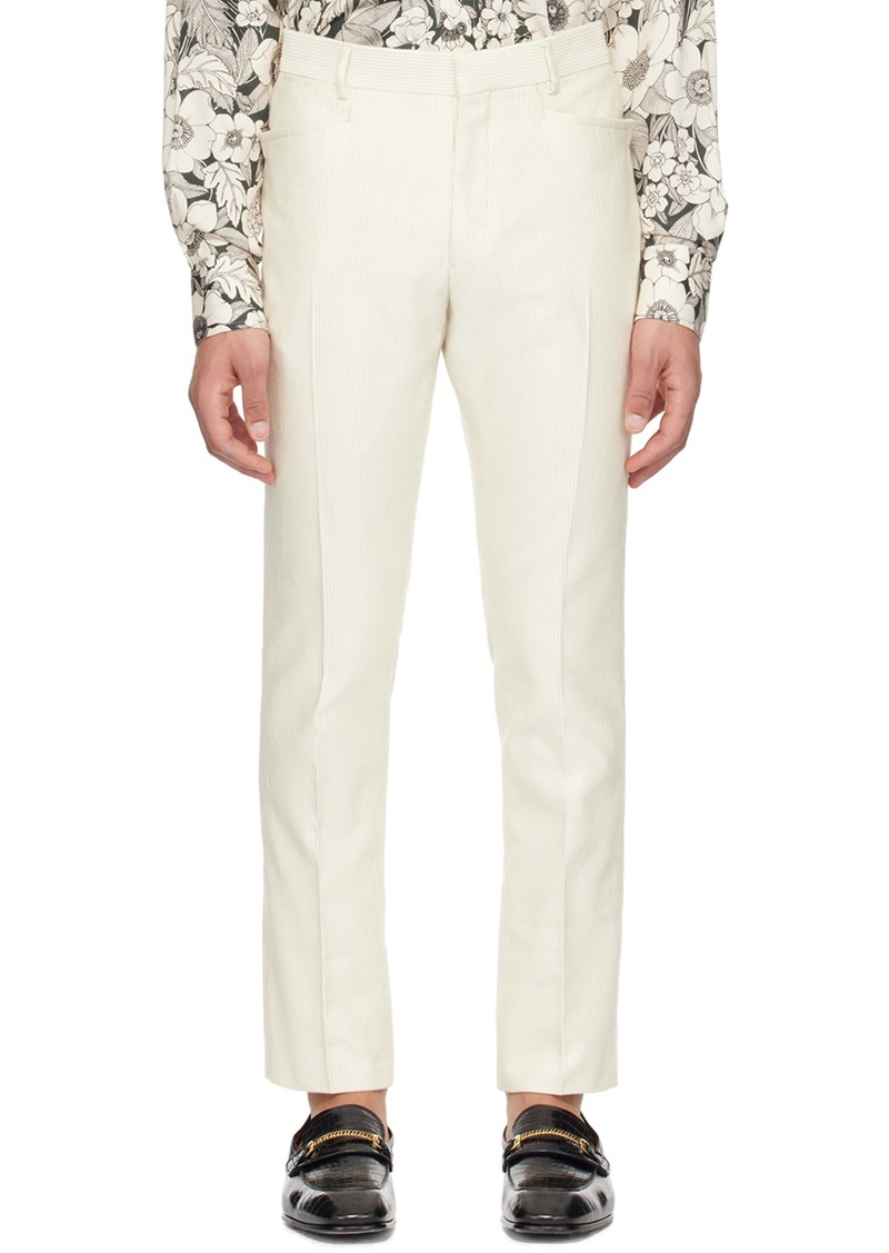 TOM FORD Off-White Creased Trousers