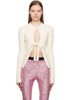 TOM FORD Off-White Self-Tie Cardigan