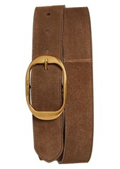 TOM FORD Oval Buckle Suede Belt