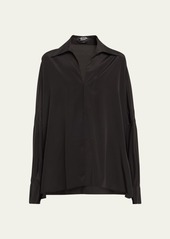 TOM FORD Oversize Collared Silk Blouse