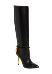 TOM FORD Padlock Pointed Toe Knee High Boot
