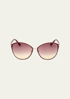TOM FORD Penelope Metal & Acetate Butterfly Sunglasses