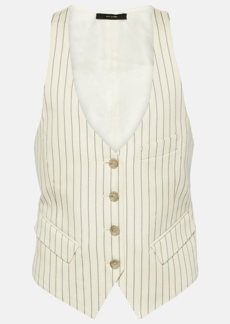 Tom Ford Pinstripe wool and silk-blend vest