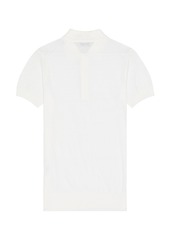 TOM FORD Piquet Short Sleeve Polo In Chalk