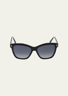 TOM FORD Polarized Acetate & Metal Cat-Eye Sunglasses