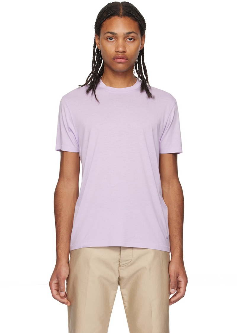 TOM FORD Purple Embroidered T-Shirt