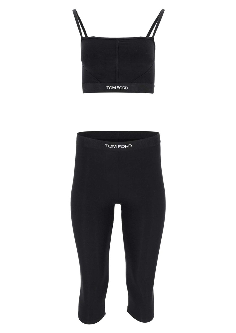 Tom Ford Racerback Tank Top and Leggings in Black Nylon