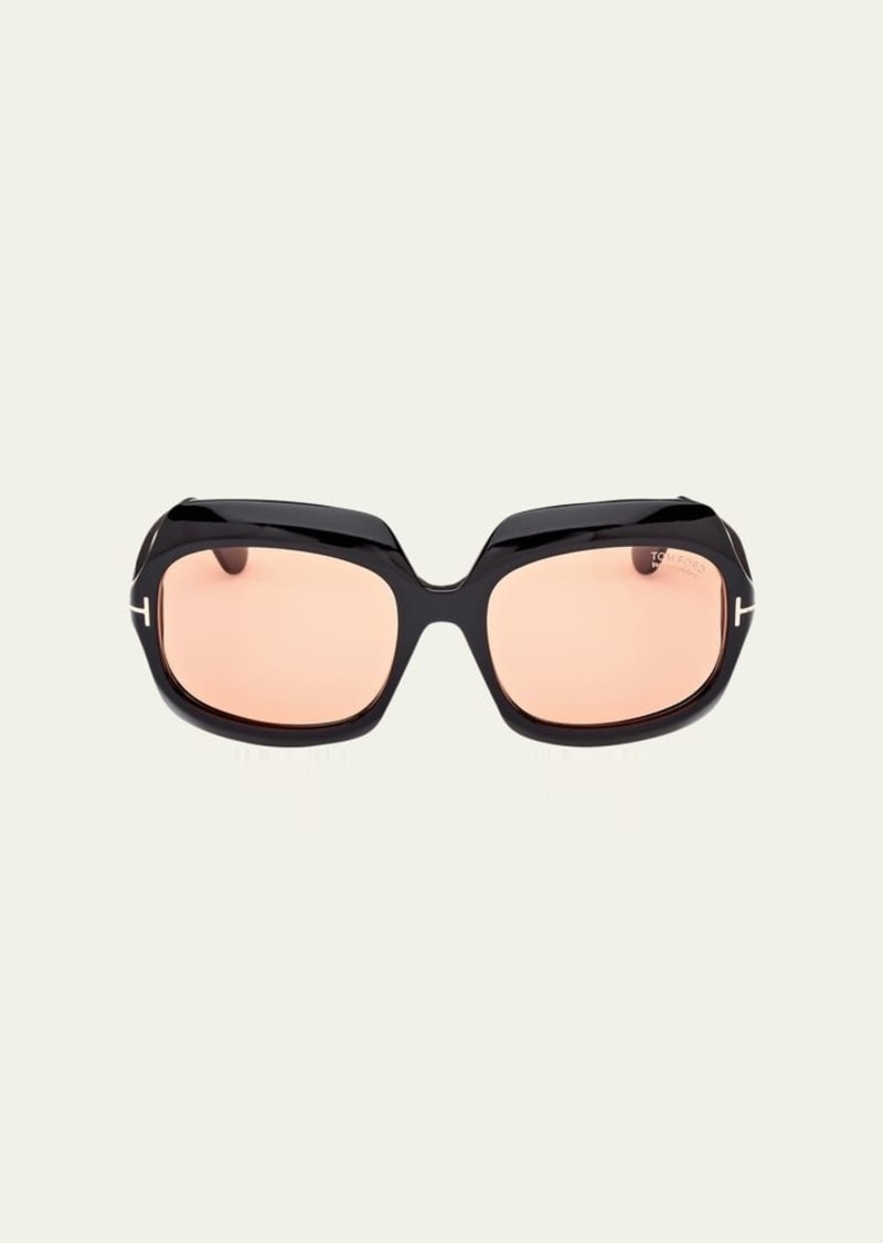 TOM FORD Ren Acetate Square Sunglasses