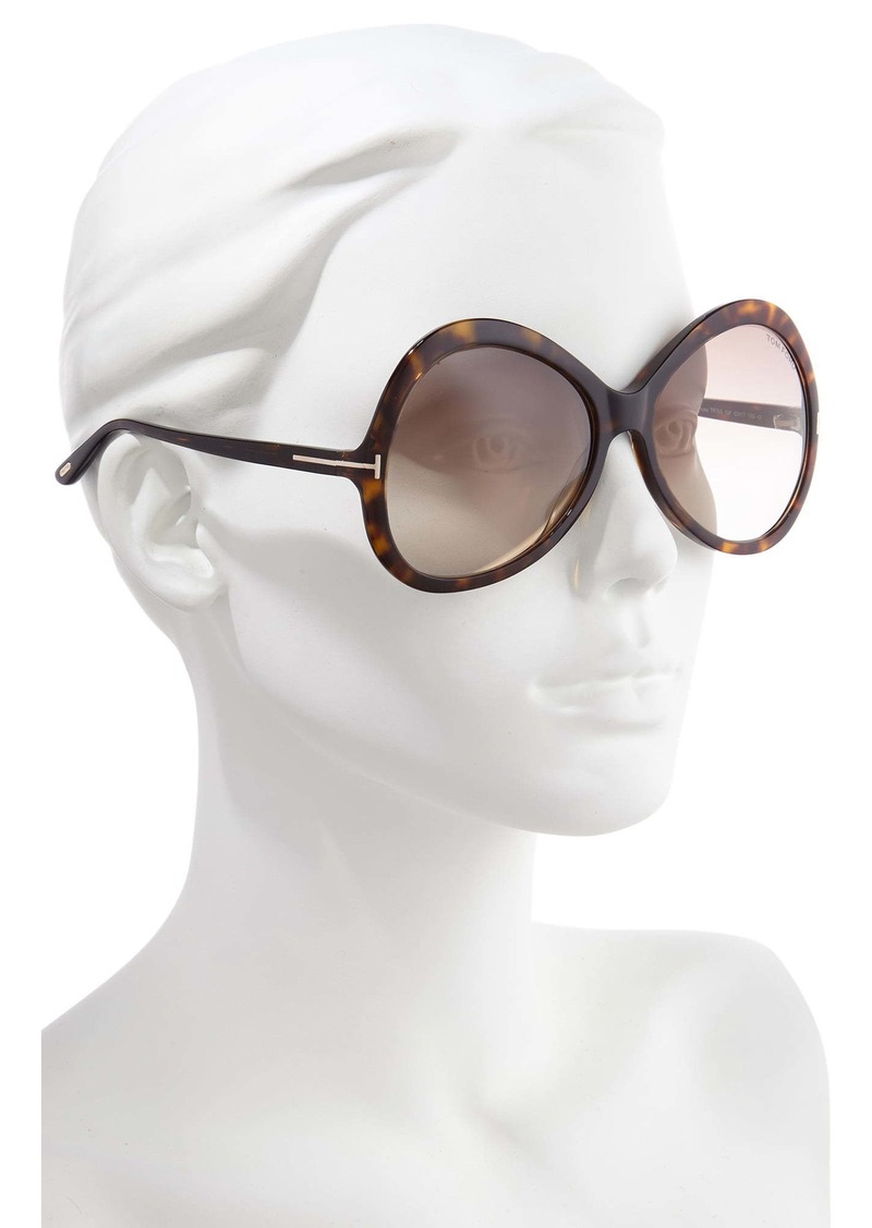 Tom Ford Tom Ford Rose 63mm Gradient Oversize Round Sunglasses | Sunglasses