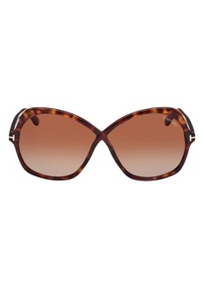TOM FORD Rosemin 64mm Gradient Oversize Butterfly Sunglasses
