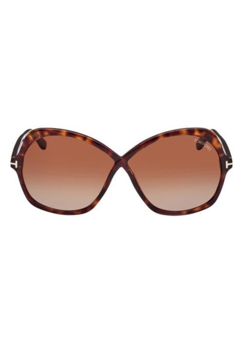 TOM FORD Rosemin 64mm Gradient Oversize Butterfly Sunglasses