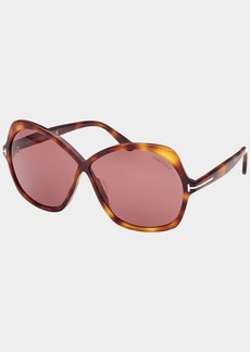 TOM FORD Rosemin Acetate Butterfly Sunglasses