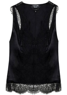Tom ford satin tank top with chantilly lace