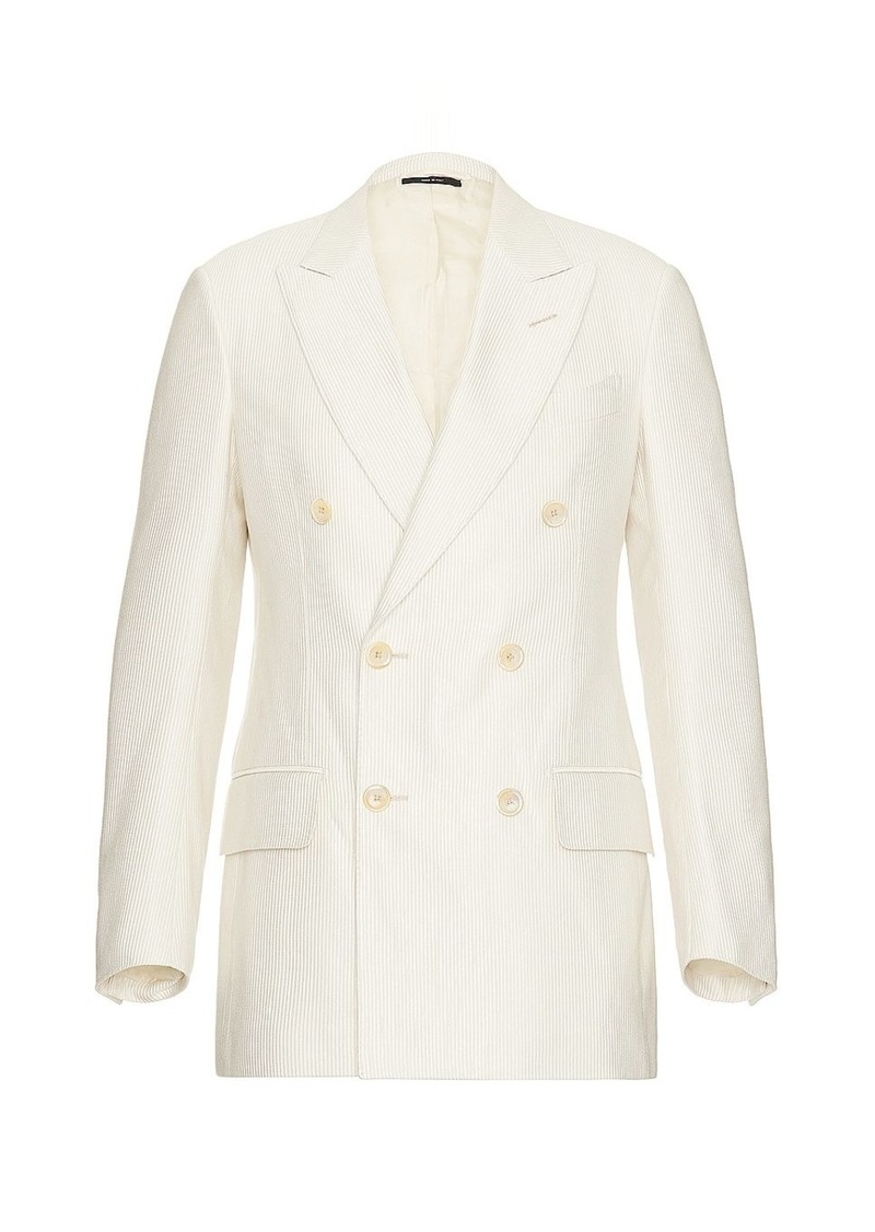 TOM FORD Silk Cotton Cannete Atticus Double Breasted Jacket