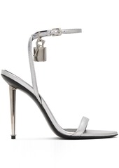 TOM FORD Silver Padlock Pointy Naked Heeled Sandals