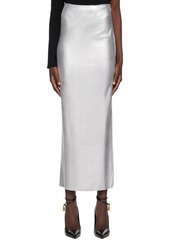 TOM FORD Silver Viscose Midi Skirt