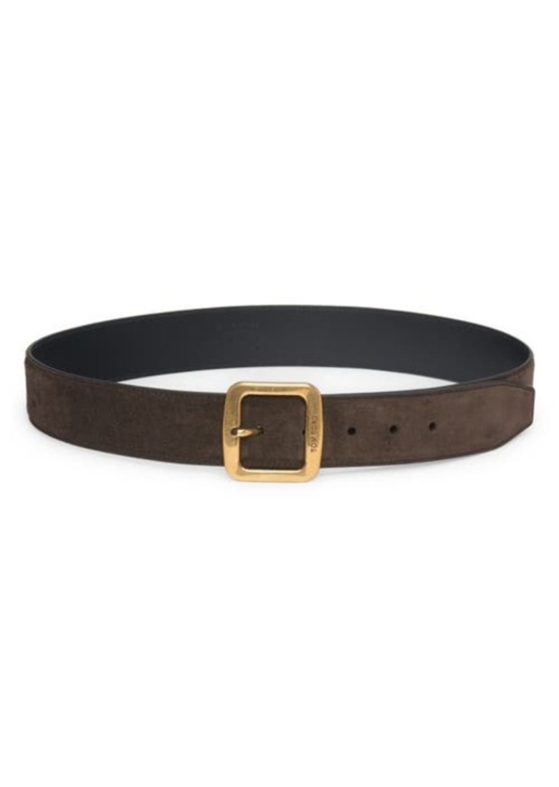 TOM FORD Square Buckle Suede Belt