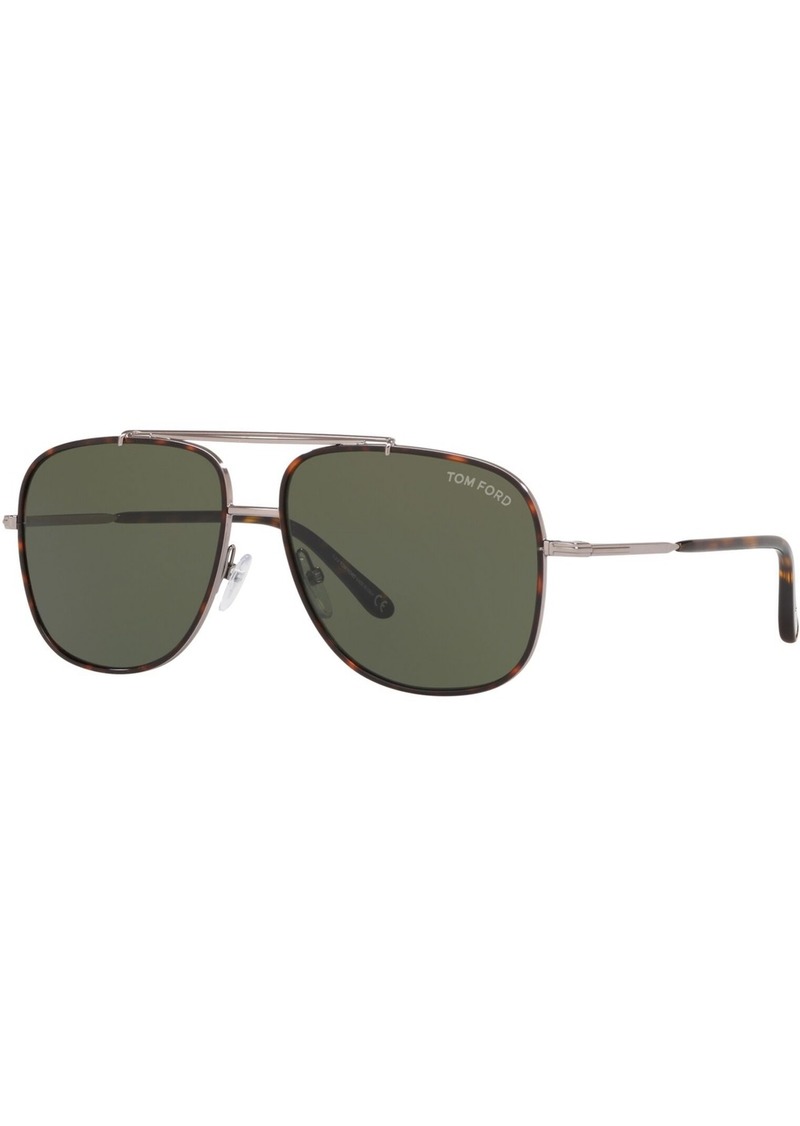 Tom Ford Sunglasses, FT0693 58 - SILVER SHINY/GREEN