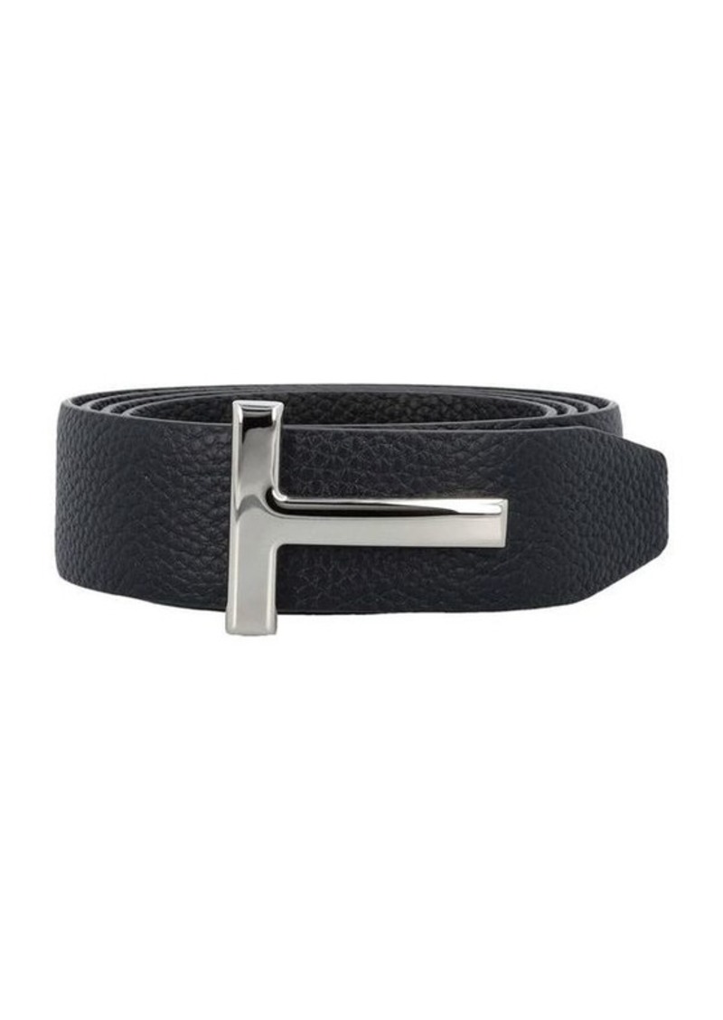 TOM FORD T grainy leather belt