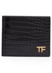 TOM FORD T-Line Alligator Embossed Leather Bifold Wallet