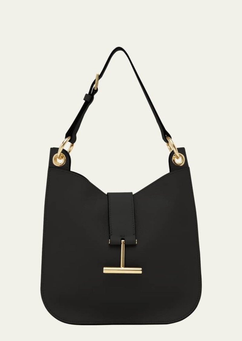 TOM FORD Tara Small Hobo Crossbody in Grained Leather