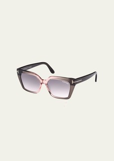 TOM FORD Transparent Two-Tone Acetate Cat-Eye Sunglasses