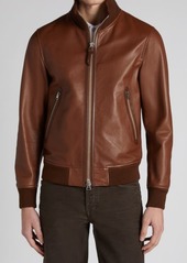 TOM FORD Tumbled Leather Track Bomber Jacket