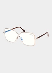 TOM FORD Twisted Blue Filtering Mixed-Media Butterfly Glasses