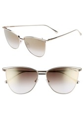 Tom Ford Veronica 58mm Gradient Mirrored Cat Eye Sunglasses in Rose Gold/Brown Mirror at Nordstrom