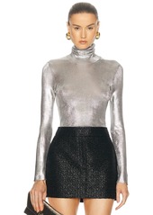 TOM FORD Wet Look Long Sleeve Turtleneck Top