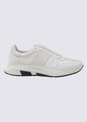 TOM FORD WHITE LEATHER AND CANVAS JAGGA RUNNER SNEAKERS