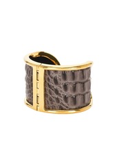 TOM FORD Whitney Embossed Croc Brass Cuff Bracelet