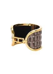 TOM FORD Whitney Embossed Croc Brass Cuff Bracelet