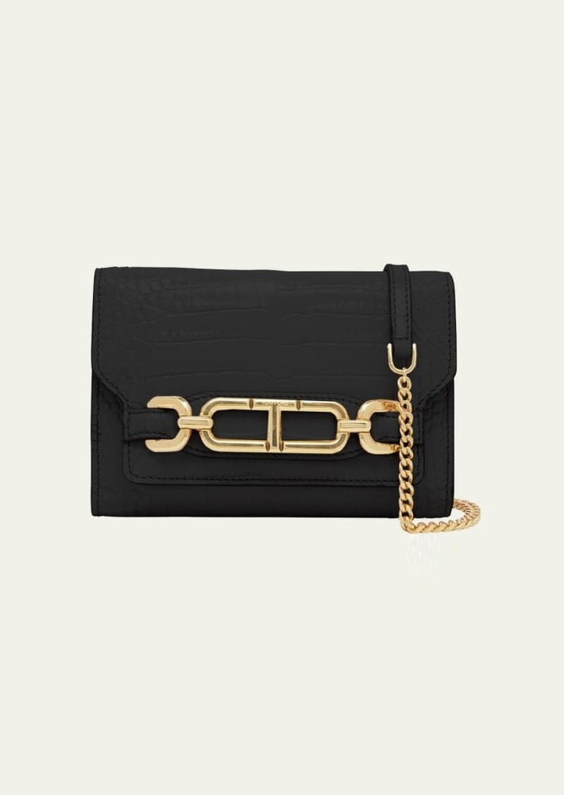 TOM FORD Whitney Mini Croc-Embossed Chain Shoulder Bag