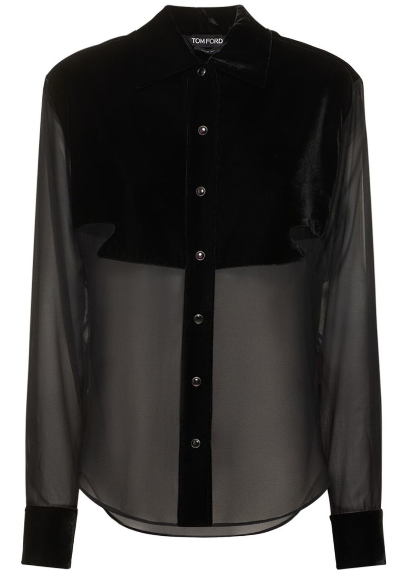 Tom Ford Velvet & Georgette Silk Shirt