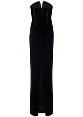 Tom Ford Velvet Bustier Strapless Long Dress