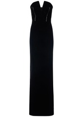 Tom Ford Velvet Bustier Strapless Long Dress