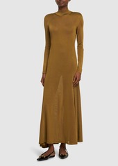 Tom Ford Viscose Jersey Turtleneck L/s Maxi Dress