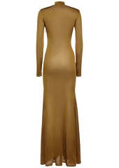 Tom Ford Viscose Jersey Turtleneck L/s Maxi Dress