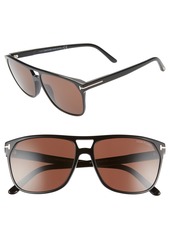 Tom Ford Shelton 59mm Sunglasses in Shiny Black/Brown at Nordstrom