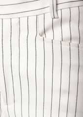 Tom Ford Wool & Silk Pinstriped High Rise Pants