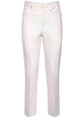 Tom Ford Wool & Silk Pinstriped High Rise Pants