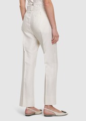 Tom Ford Wool & Silk Pinstriped High Rise Pants