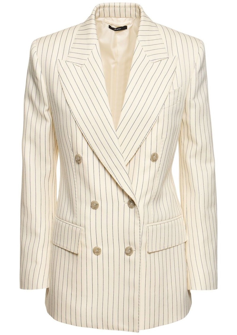 Tom Ford Wool & Silk Pinstriped Jacket