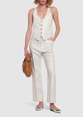 Tom Ford Wool & Silk Pinstriped Sleeveless Vest