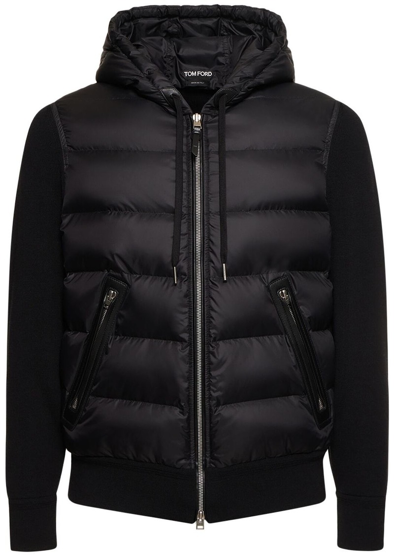 Tom Ford Wool Blend Down Zip Jacket