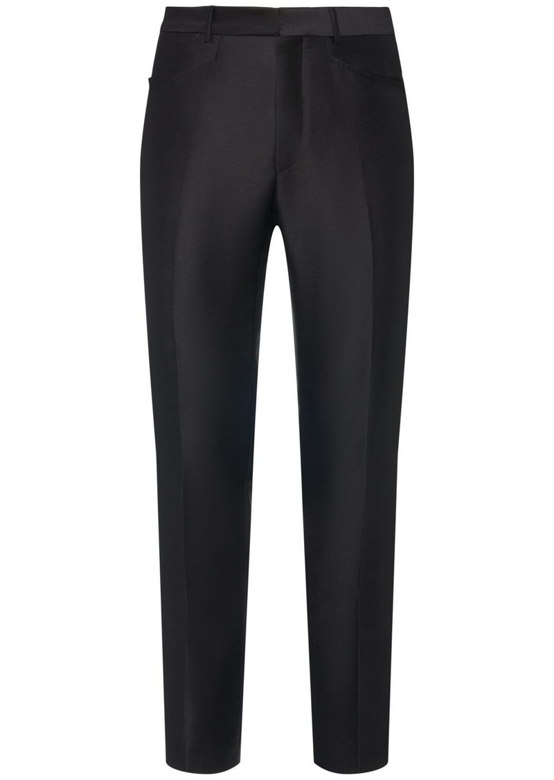 Tom Ford Wool Blend Twill Straight Pants