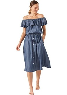 Tommy Bahama Chambray Over the Shoulder Midi Dress Cover-Up