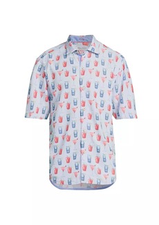 Tommy Bahama Coconut Point Red White Cheers Camp Shirt